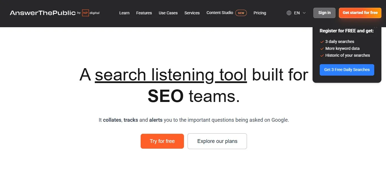 answer the public best semrush alternatives